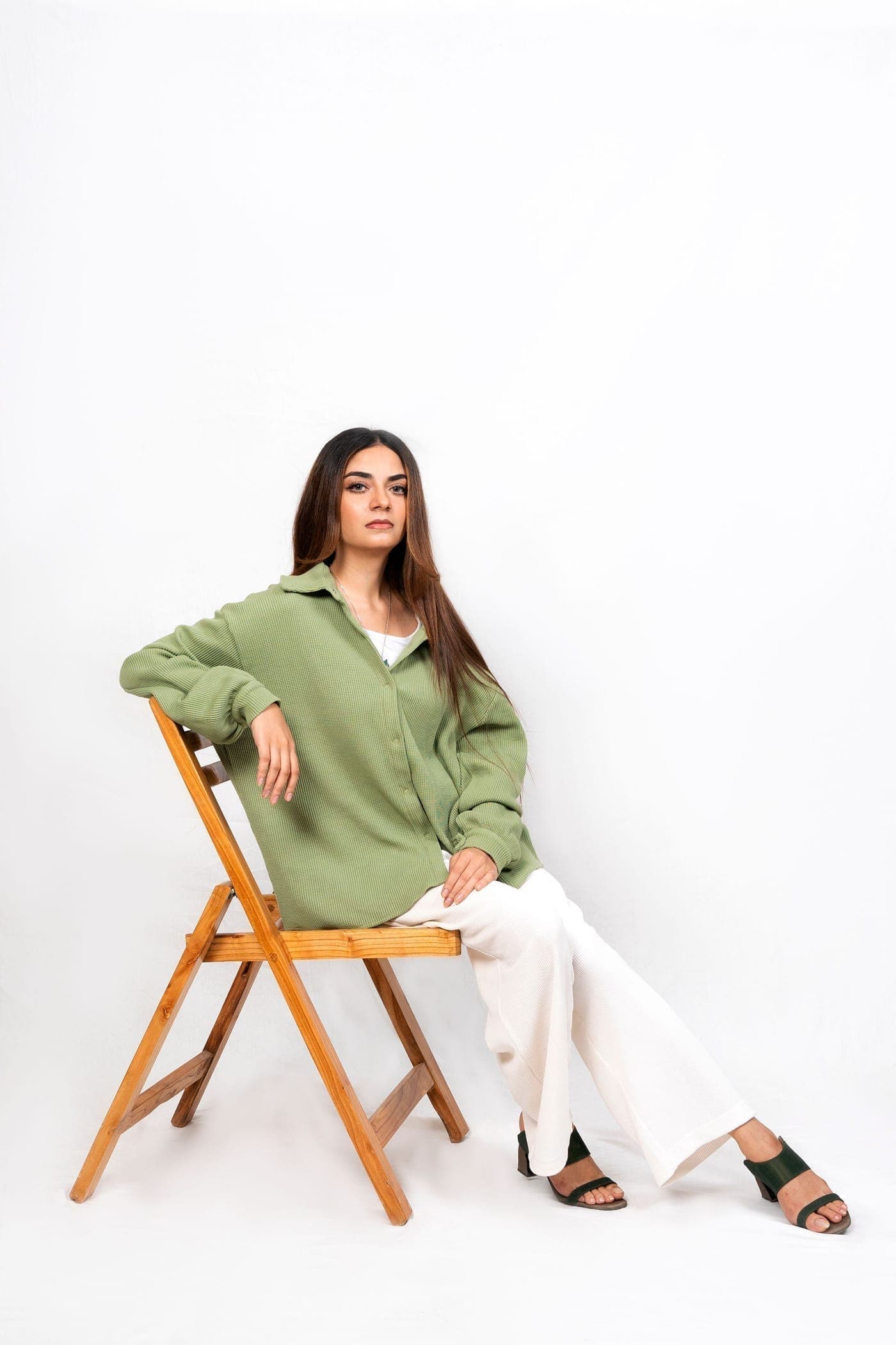 Collared Knit Button-Up Crop Top